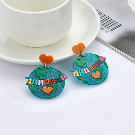Creative Acrylic Printing Personality Painted Frosted Texture Fashion Earrings Earrings Earrings Studs