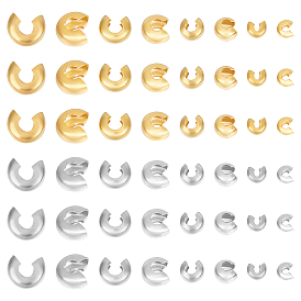 160 шт. 8 стиль 304 крышки для обжимных бусин из нержавеющей стали