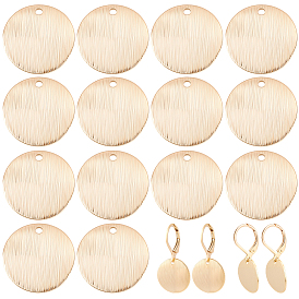 30pcs Brass Charms, Flat Round
