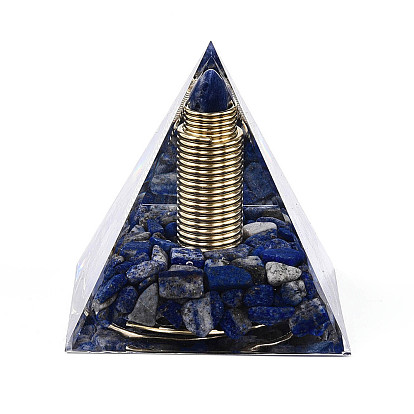 Генераторы энергии смолы оргонитовой пирамиды, внутри находятся кусочки натуральных драгоценных камней для рейки и проволока из нержавеющей стали., для украшения рабочего стола домашнего офиса