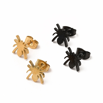 Halloween Spider 304 Stainless Steel Stud Earrings for Women
