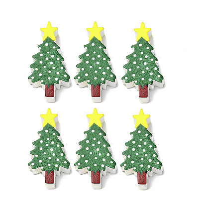 Печатные деревянные бусины, Рождественские елки