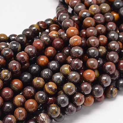Natural Red Tiger Iron Round Bead Strands