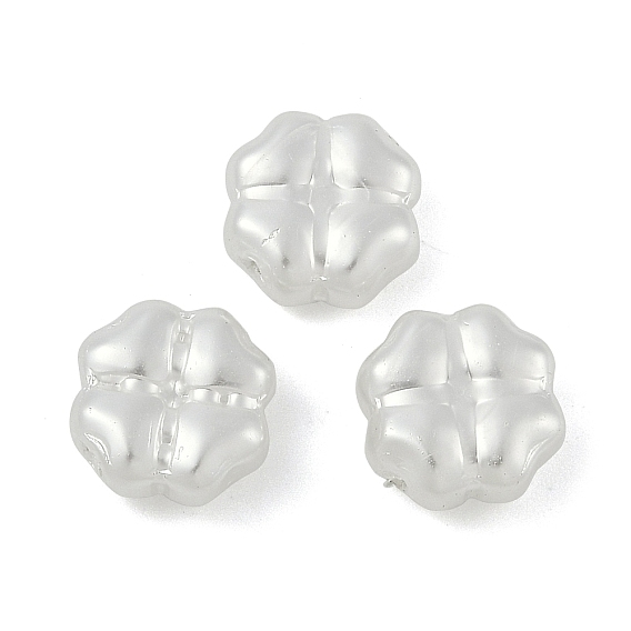 Стеклянные профилированные жемчужные бусины, жемчужные, клевер