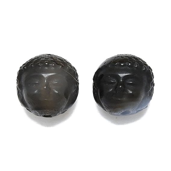 Природных бисера агат, окрашенная и подогревом, резные бусы в виде головы будды