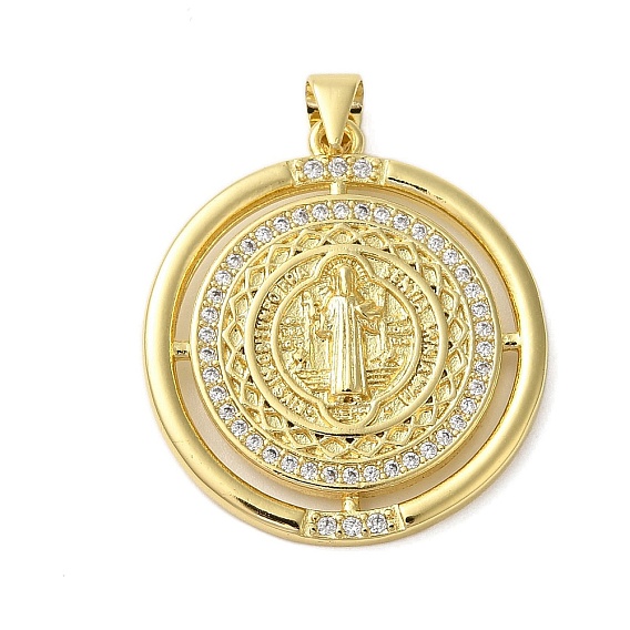 Стойка металлическая латунная микропрофилированная кубическая циркония подвески, без кадмия и без свинца, долговечный, плоский круг с богом