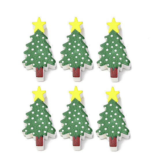 Печатные деревянные бусины, Рождественские елки