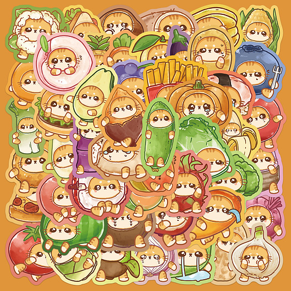 50шт. самоклеящиеся наклейки из ПВХ для кошек, водонепроницаемые наклейки, Украшение дневника для фотоальбома своими руками