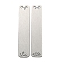 304 Stainless Steel Connector Charms, Rectangle with Flower Link