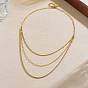 Унисекс 304 нержавеющая сталь 3 многослойные ожерелья для женщин и мужчин