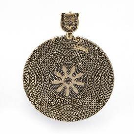 Tibetan Style Alloy Big Pendants, Flat Round