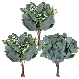 Plastic Artificial Eucalyptus Leaf, for Wedding Indoor Outdoor Home Garden Porch Window Plant Decoration