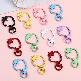 Spray Painted Strawberry Spring Ring Clasps, DIY Keychain Accessories Making Mobile Phone Chain Bag Pendant Buckle Material