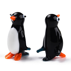 Handmade Lampwork Home Decorations, 3D Penguin Ornaments for Gift