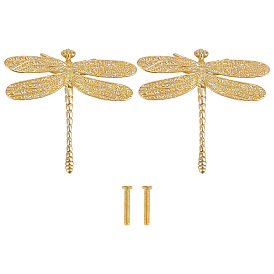 Латунные дверные ручки шкафа, Ящик детской комнаты тянет за ручки шкафа, стрекоза