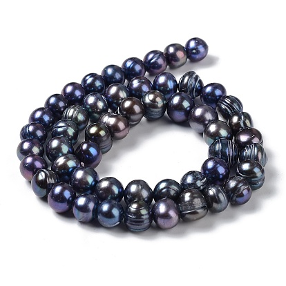 Natural Pearl Dyed Beads Strands, Round