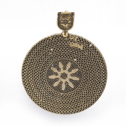 Tibetan Style Alloy Big Pendants, Flat Round