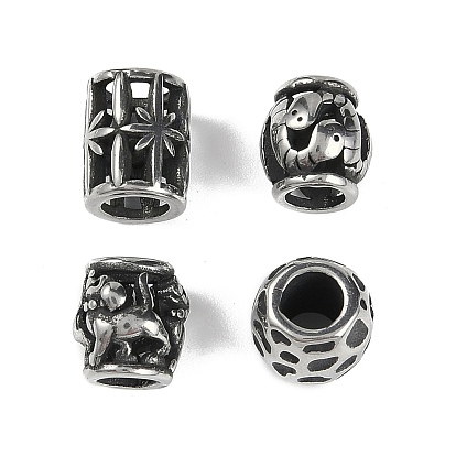 304 из нержавеющей стали европейские шарики, бусины с большим отверстием, колонка