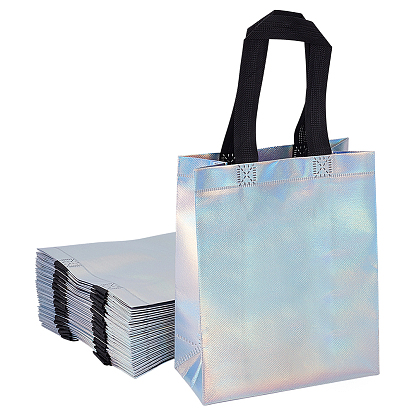 20шт. переливающиеся радужные тканевые подарочные сумки, прямоугольные