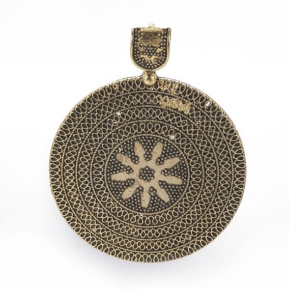 Tibetan Style Alloy Big Pendants, Flat Round