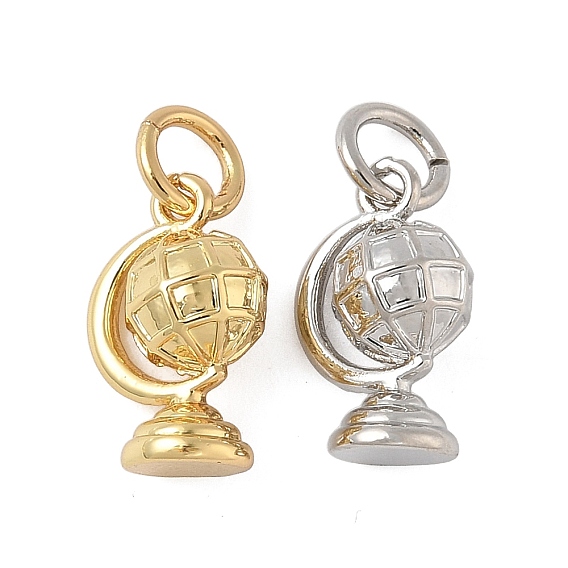 Латунные подвески, шармы в виде земного шара, с целью перехода в кольце, долговечный, без свинца и без кадмия