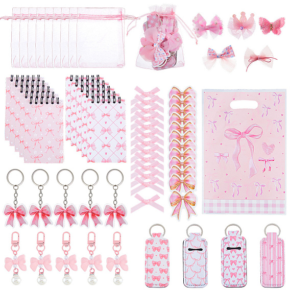 DIY Jewelry Making Kits, Including Polyester Alligator Hair Clips, Paper Notebooks, Synthetic Rubber Keychains