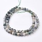 Natural Tree Agate Bead Strands, Frosted, Round