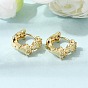 Brass Micro Pave Clear Cubic Zirconia Hoop Earrings for Women