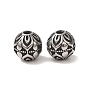 304 Stainless Steel Beads, Round with Lotus Pattern