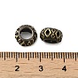 Tibetan Style Rack Plating Brass European Bead, Long-Lasting Plated, Large Hole Beads, Rondelle