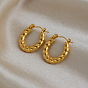304 Stainless Steel Twisted Hoop Earrings for Women