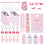 DIY Jewelry Making Kits, Including Polyester Alligator Hair Clips, Paper Notebooks, Synthetic Rubber Keychains