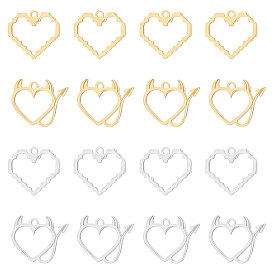 16 шт 4 стиль 201 подвески из нержавеющей стали, сердце