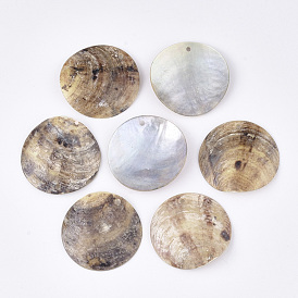 Natural Akoya Shell Pendants, Mother of Pearl Shell Pendants, Flat Round
