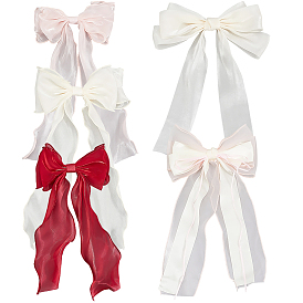 5 шт. 5 цветные тканевые заколки-бантики для волос, аксессуары для волос для женщин и девочек