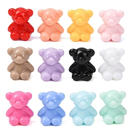 Непрозрачные акриловые бусины, медведь