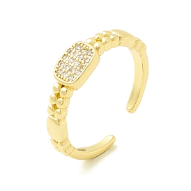 Clear Cubic Zirconia Oval Open Cuff Ring for Women, Cadmium Free & Lead Free