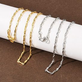 2Миллиметровые латунные цепочки с текстурированными плоскими звеньями для мужчин и женщин