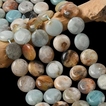 Натуральный цветок амазонитовые бусины пряди, плоско-круглые
