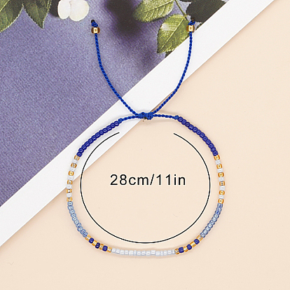 Bracelets de perles tressés en graines de verre, bracelet réglable