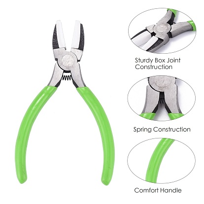 45# Carbon Steel Jewelry Pliers for Jewelry Making Supplies, Nylon Jaw Pliers, Flat Nose Pliers, Polishing