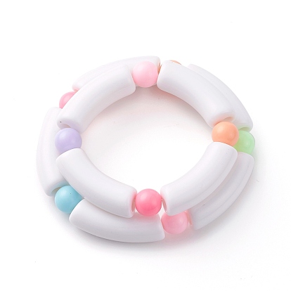 Mother's Day Jewelry, Family Stretch Bracelets Sets, with Acrylic Beads