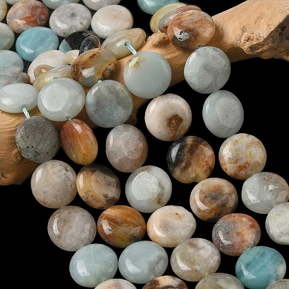 Натуральный цветок амазонитовые бусины пряди, плоско-круглые