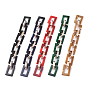 Imitation Gemstone Style Acrylic Handmade Rectangle Link Chains, with Rose Gold Plated CCB Plastic Linking Ring