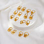 304 Stainless Steel Hoop Dangle Earrings for Women, Real 18K Gold Plated