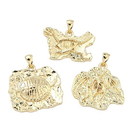 Латунные подвески, окаменелые амулеты, без свинца и без кадмия, долговечный, стойки покрытие, реальный 18 k позолоченный
