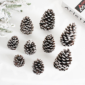 Wood Artificial Pine Cone, Decorations Ornament for Christmas Party Decoration
