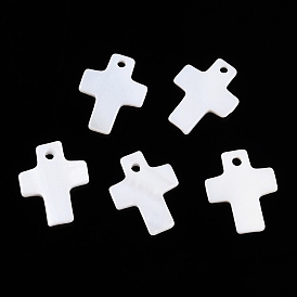 Natural Freshwater Shell Cross Charms