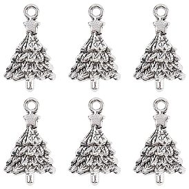 60 шт. Подвески из сплава в тибетском стиле, без свинца и без кадмия, рождественская елка, на Рождество