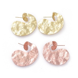 Brass Stud Earrings, with Ear Nuts and 925 Sterling Silver Pin